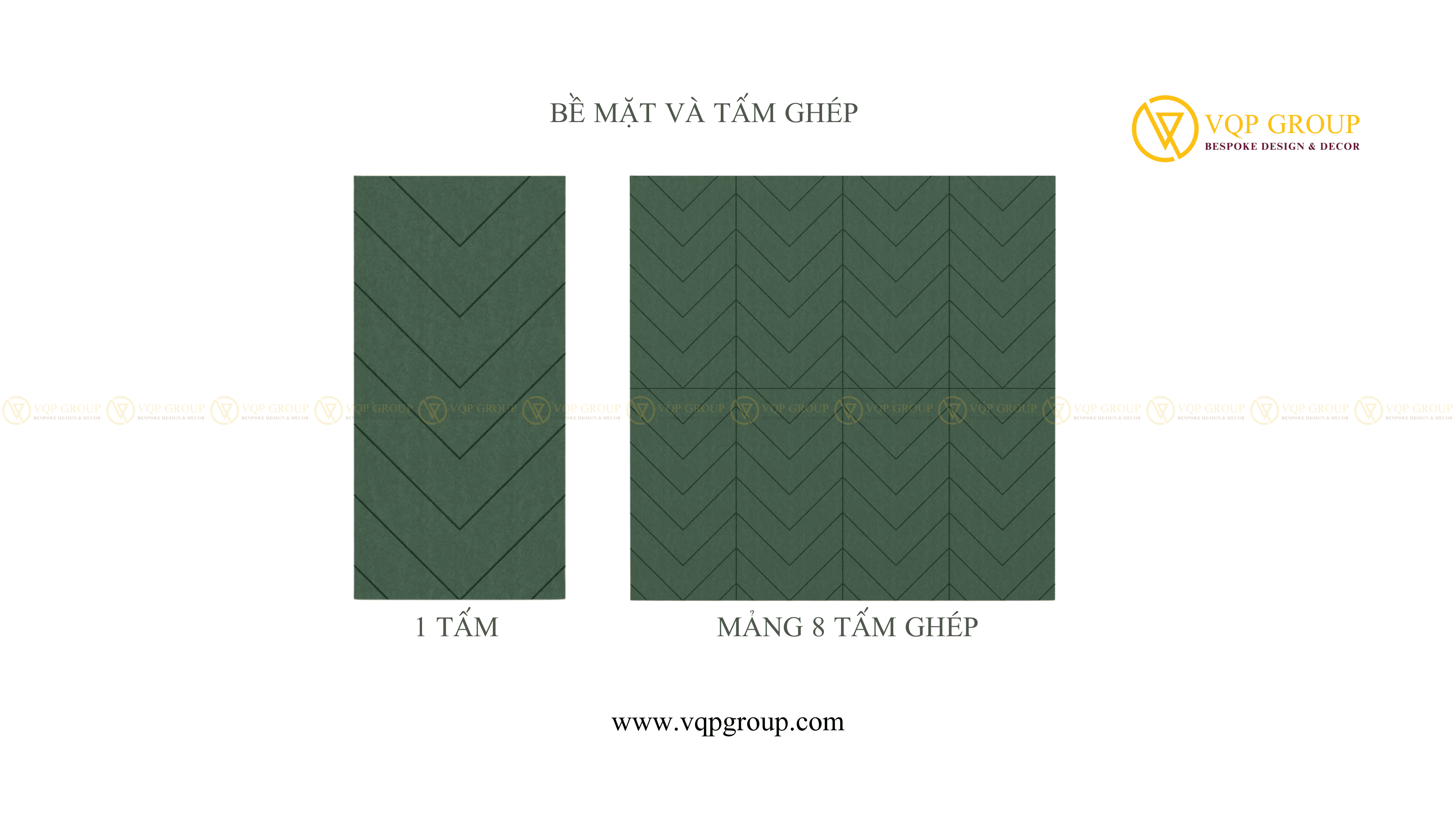 Một tấm và mảng 8 tấm ghép Chevron M PET Acoustic