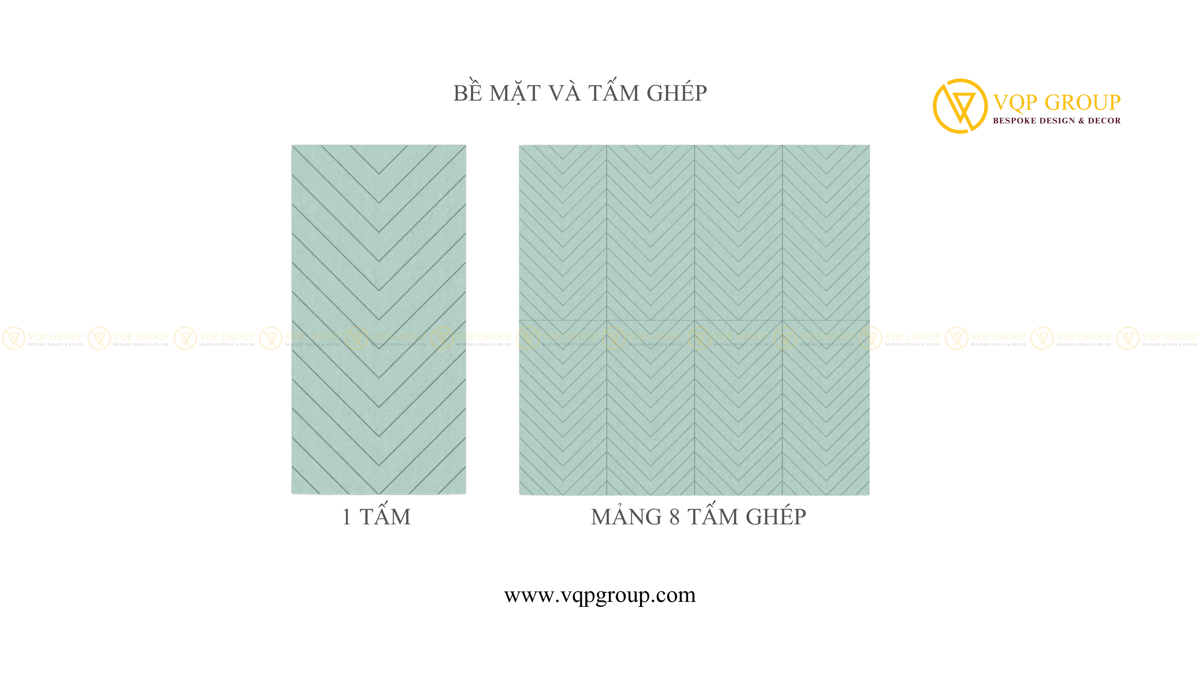 Bề mặt một tấm và mảng ghép 8 tấm Chevron S PET Acoustic
