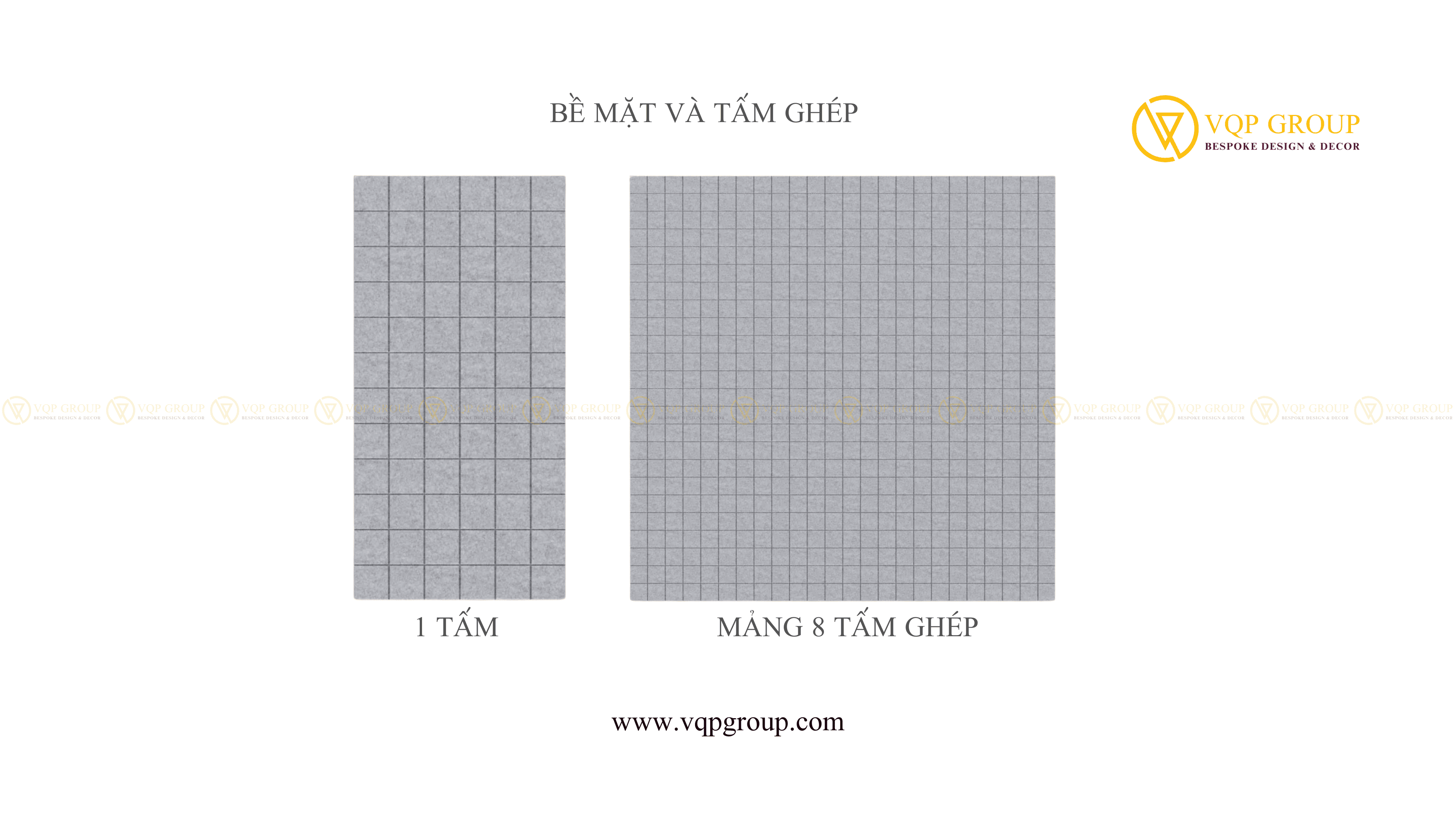 Một tấm và mảng 8 tấm ghép Grid M PET Acoustic