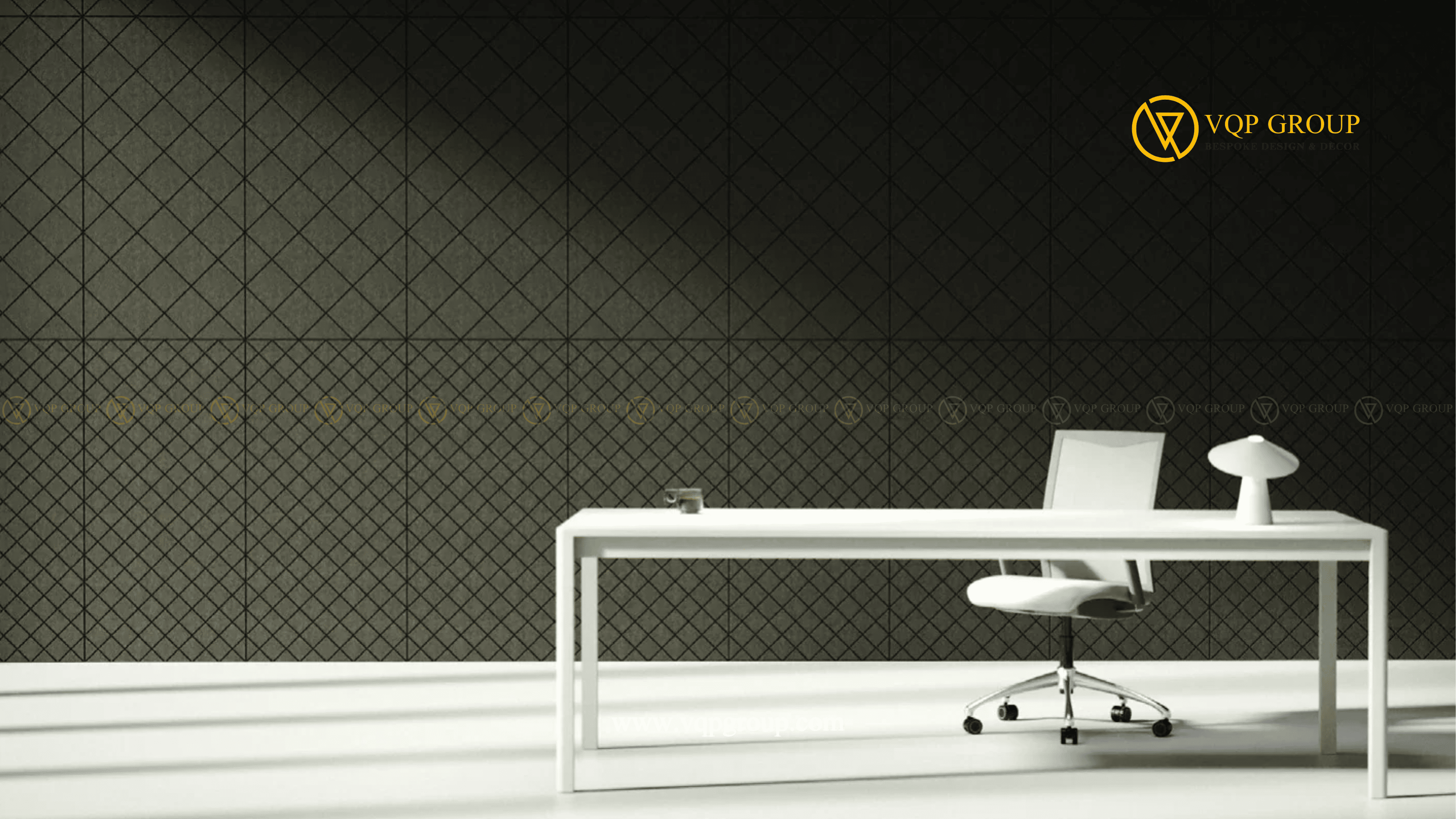 Tấm ốp tường Caro M màu tối cho Executive Office hiện đại