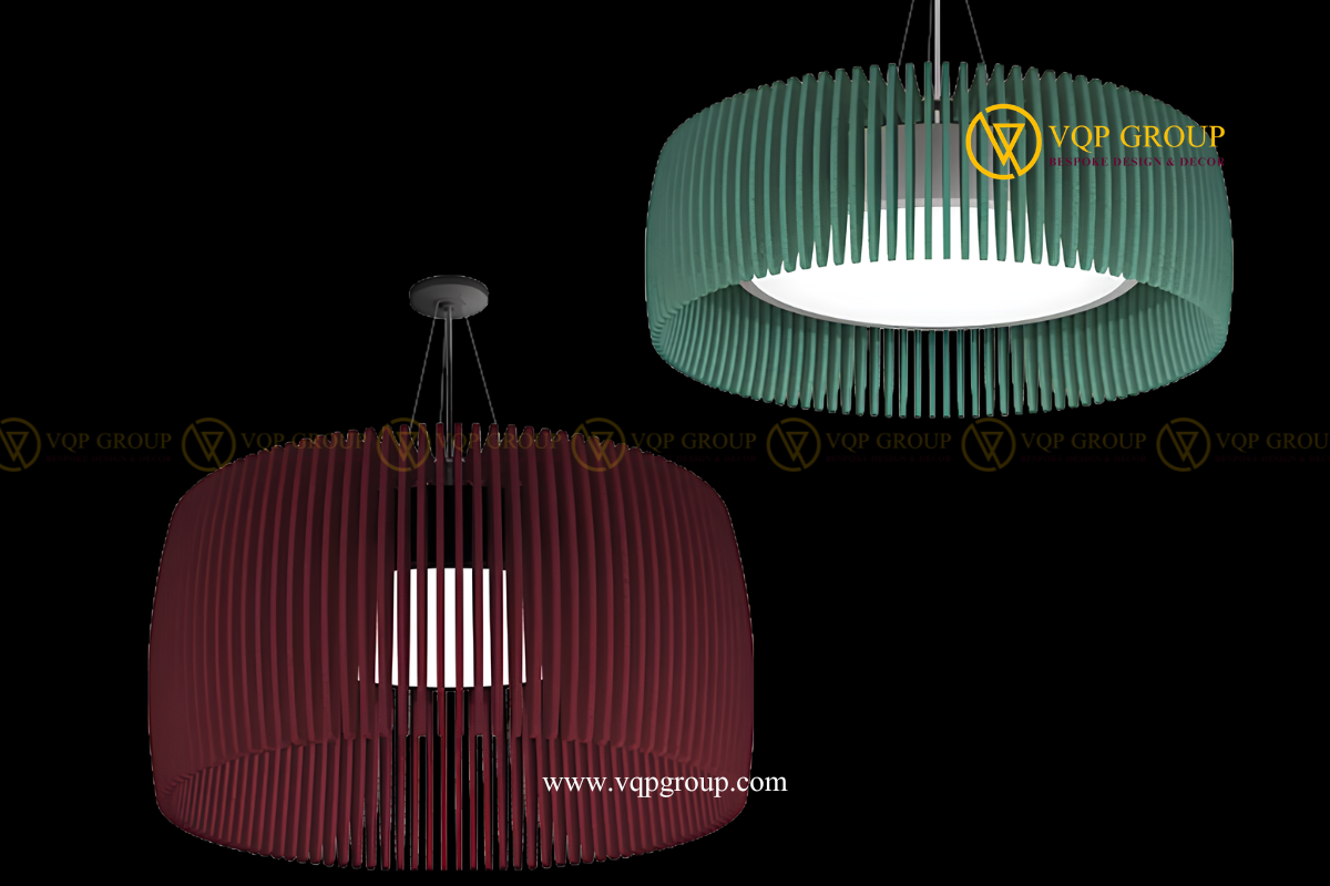  Đèn treo PET nan cong đối xứng VQP-PET-C007 thuộc dòng PET Acoustic Lighting 