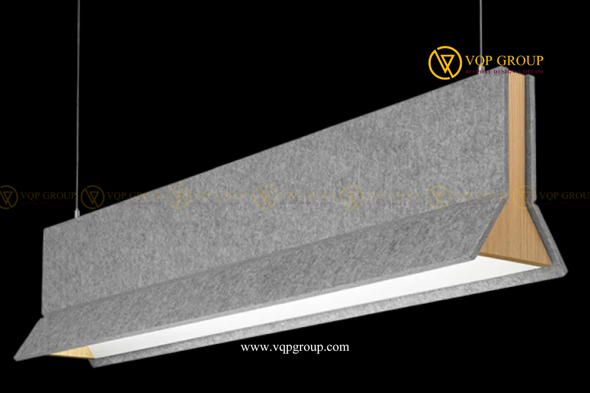 Đèn treo PET tuyến tính đầu gỗ VQP-PET-C005 thuộc dòng PET Acoustic Lighting