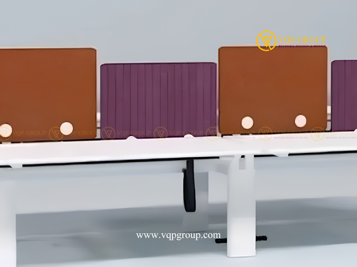 PET Acoustic Desk Screens VQP-PET-D006 phân chia cụm bàn văn phòng