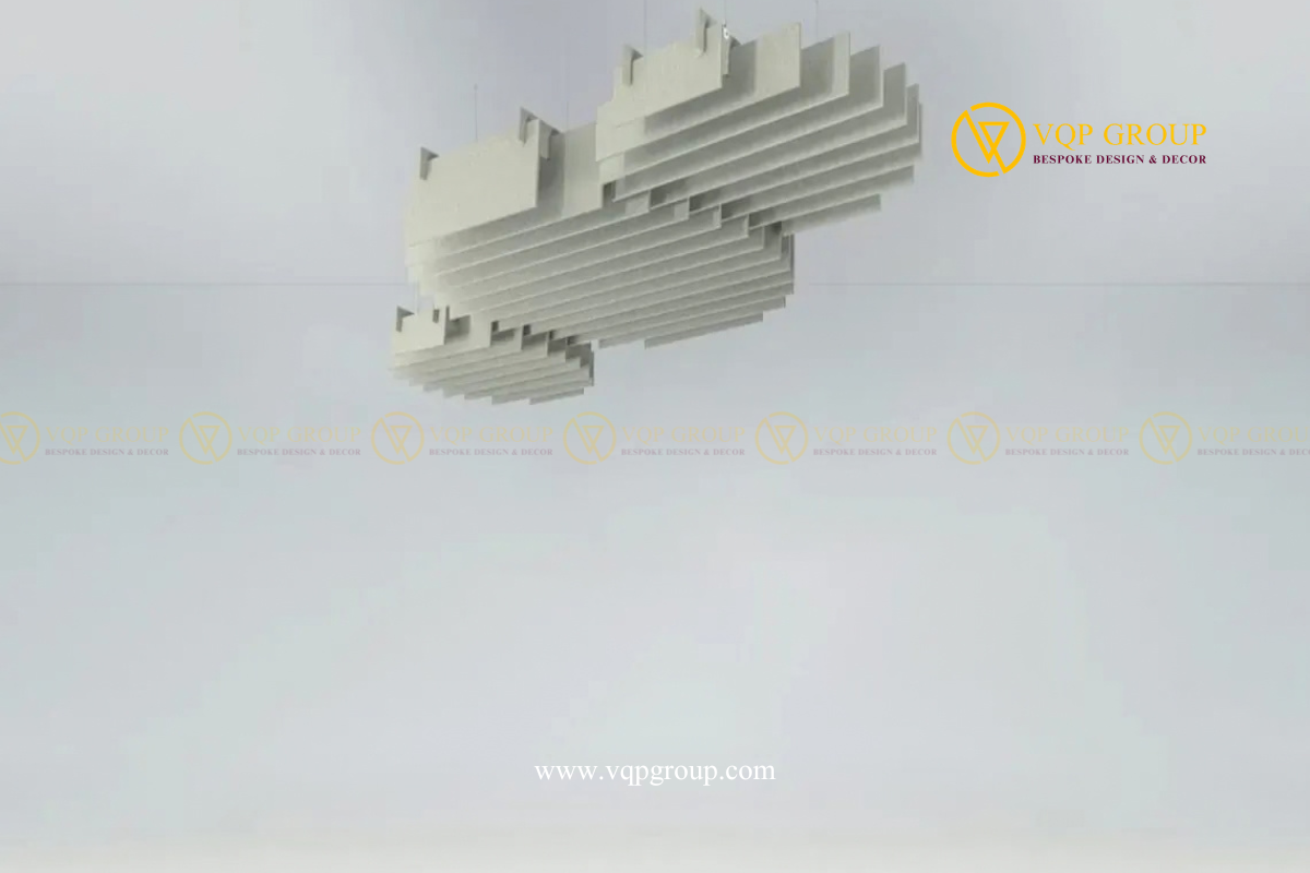 Module trần lam PET cụm mây VQP-PET-C055 màu sáng treo độc lập dưới trần