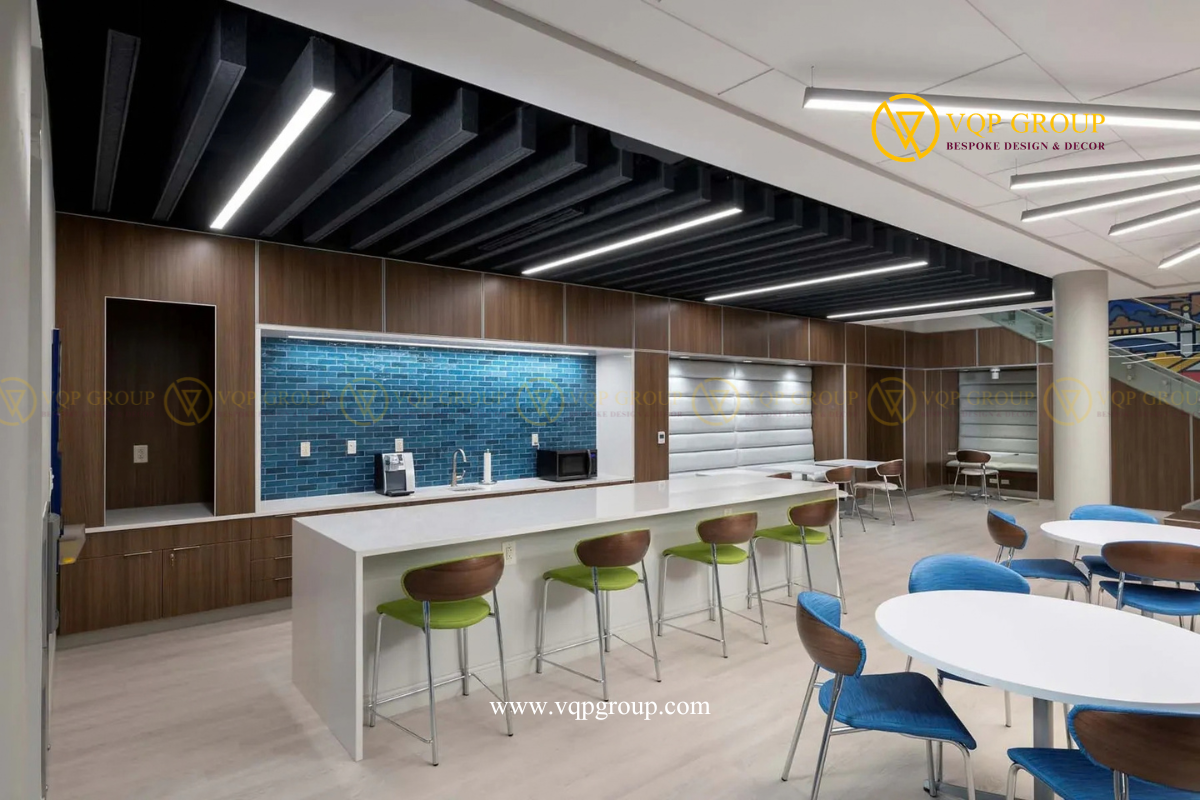 Giải pháp PET Acoustic Lighting và trần tiêu âm cho văn phòng hiện đại VQP GROUP