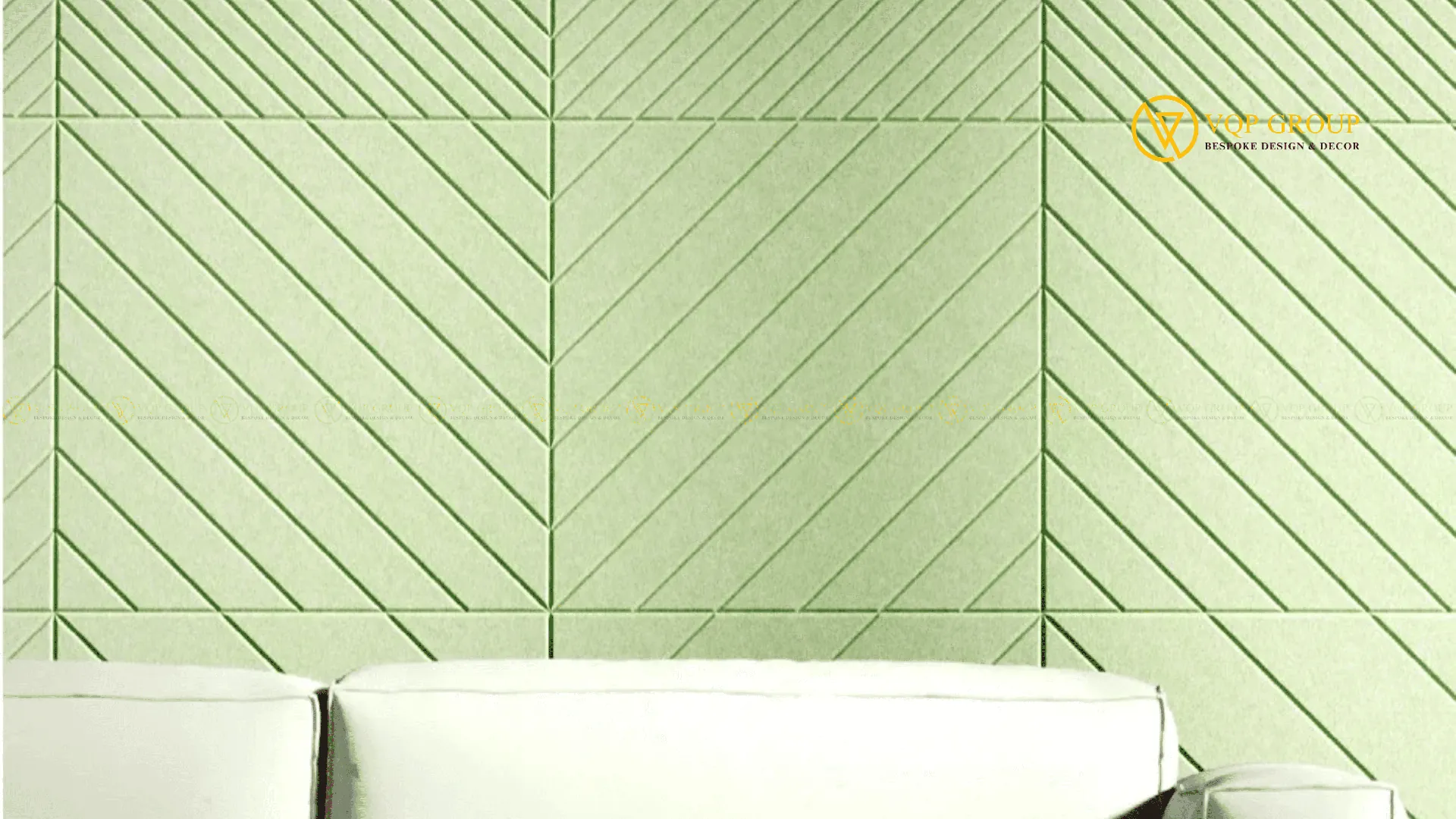 Tấm ốp tường PET Acoustic Diagonal M màu xanh lá cho văn phòng