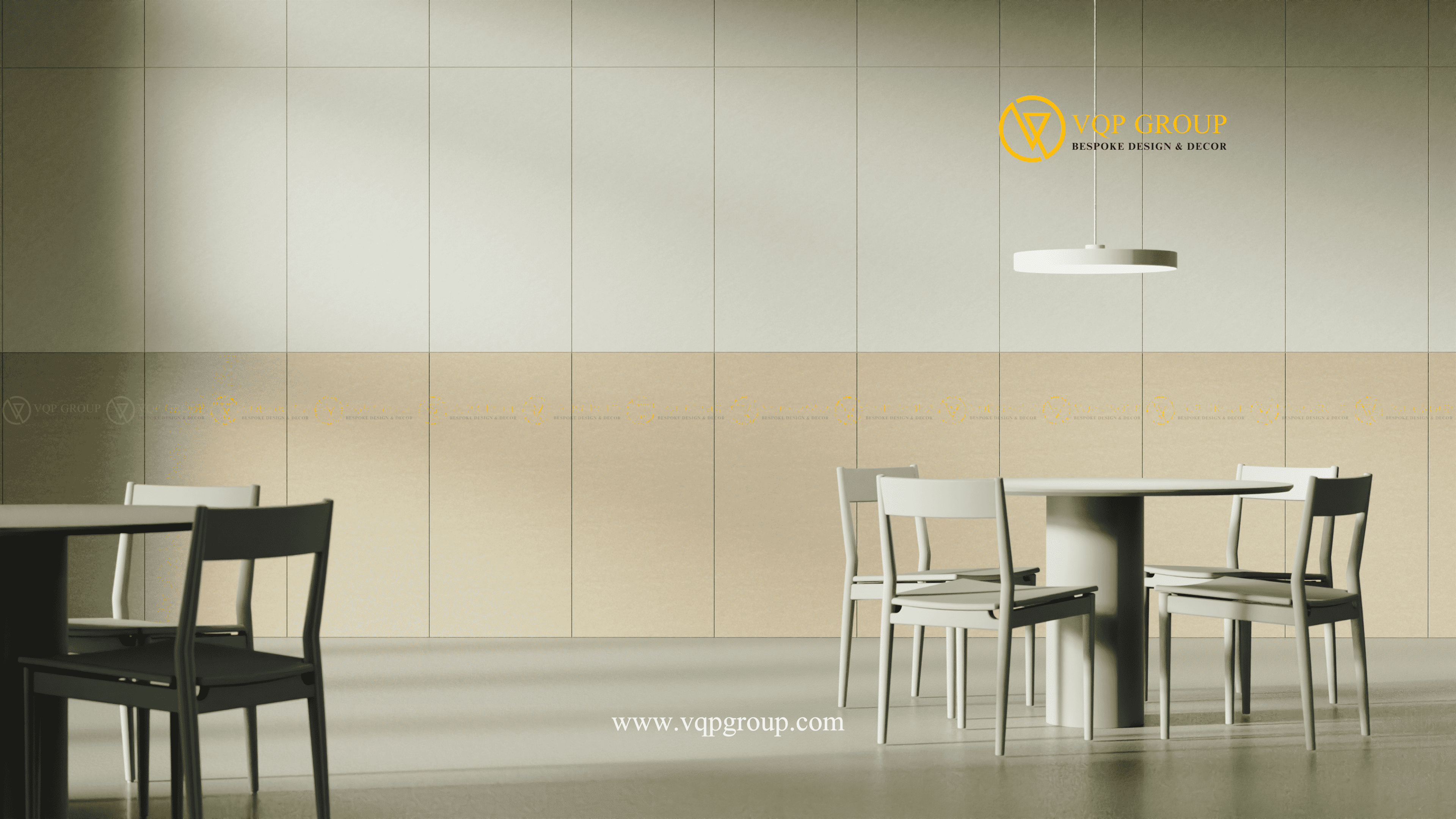 Tấm tiêu âm PET Acoustic CALM phối hai tông màu sáng trong không gian nội thất
