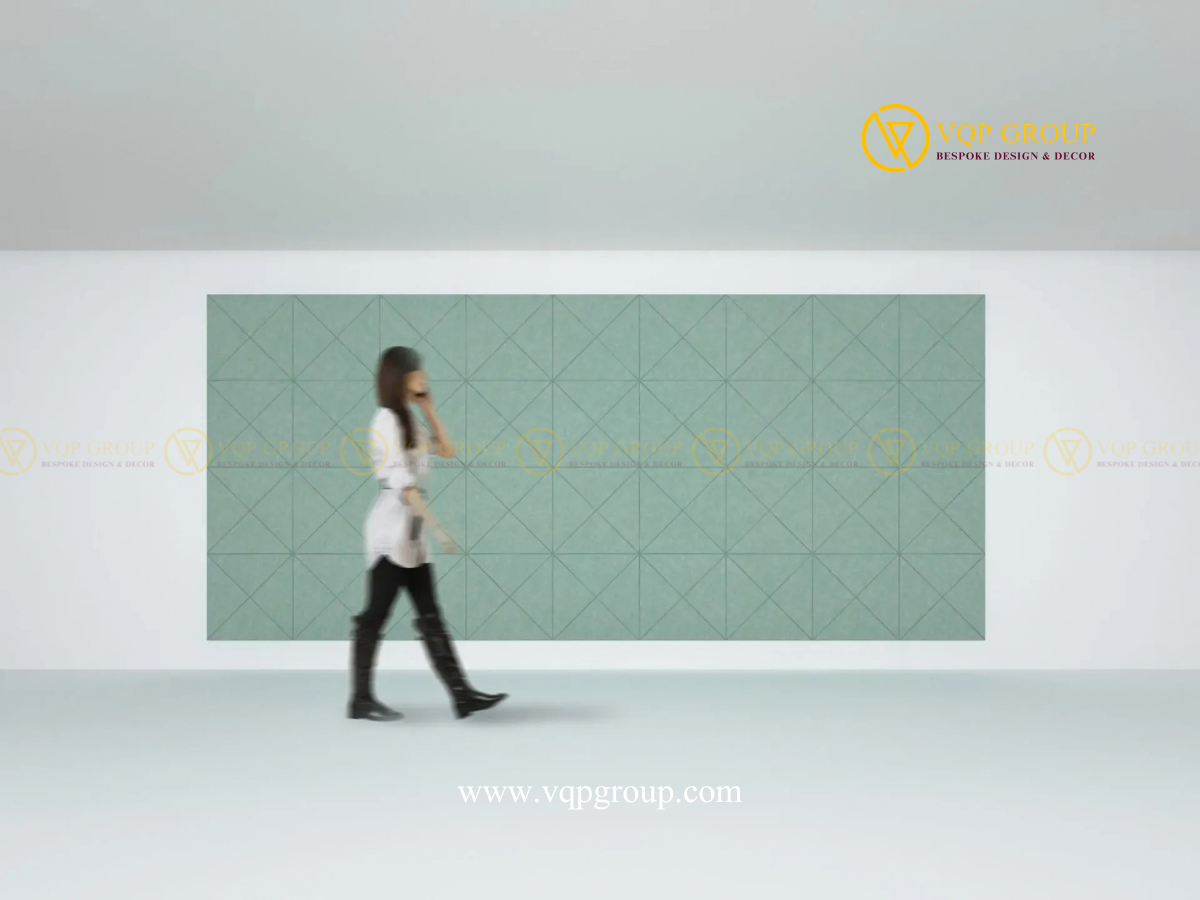 Tấm tường PET đường giao liên tục VQP-PET-W012 với pattern hình học