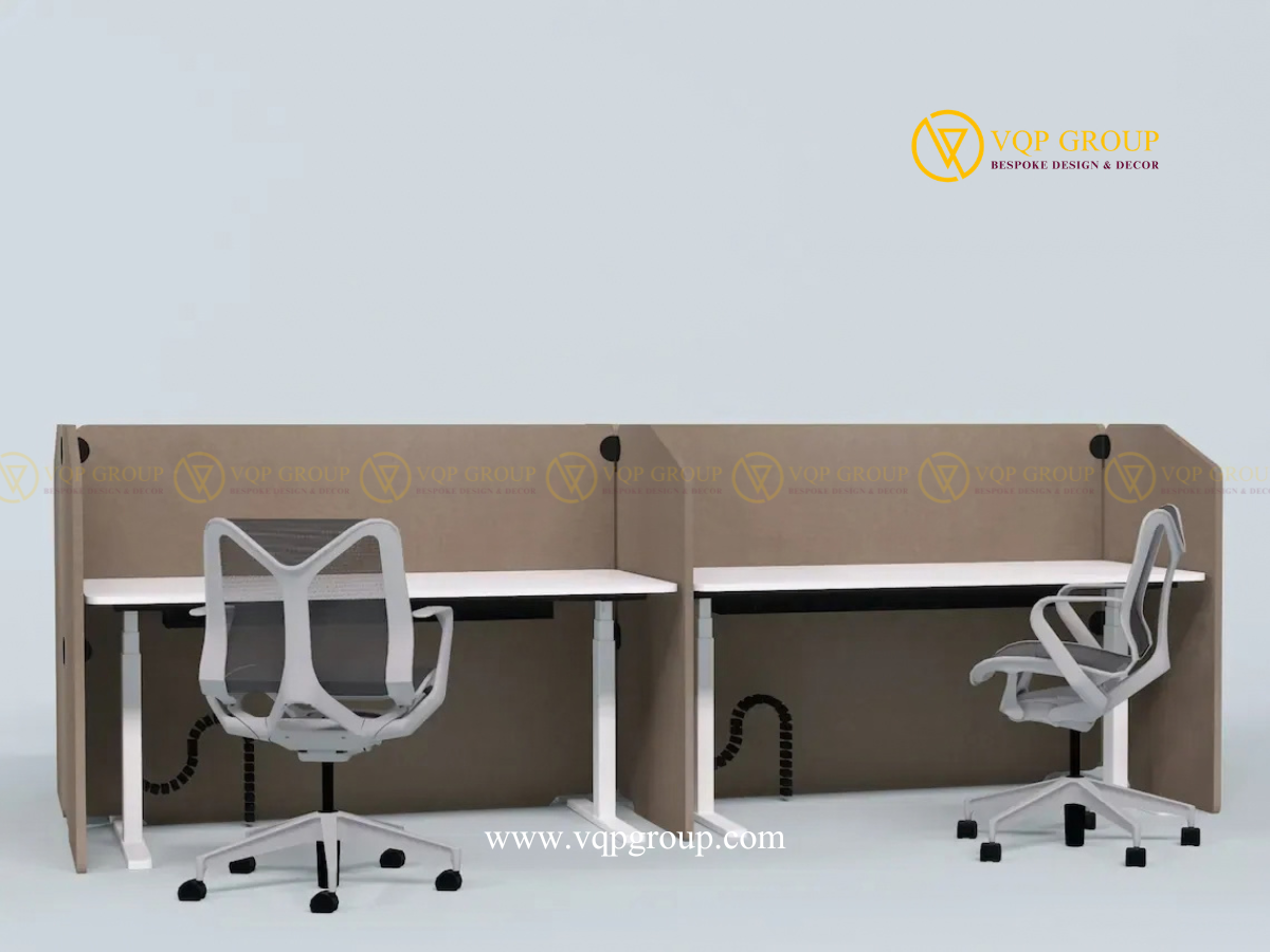 Vách ngăn bàn PET module workstation VQP-PET-D004 cho hai vị trí làm việc