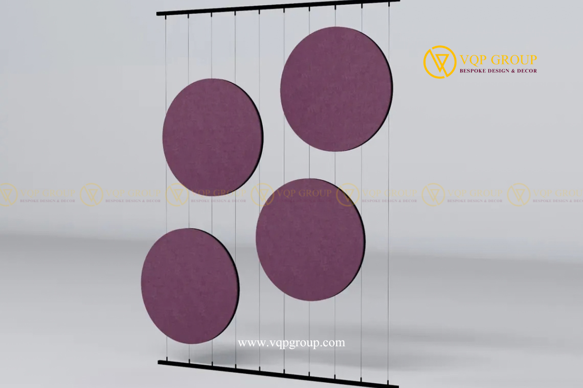 Góc nghiêng vách PET Acoustic treo đĩa tròn VQP-PET-R018